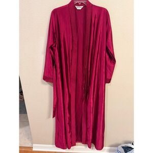 Anthony Richards Womens Full Length Robe Kimono Style Pink Tie Waist